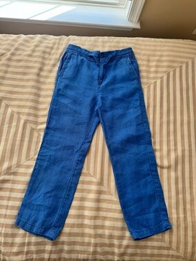 Monoprix Boys Casual Santorini Blue Linen Pants